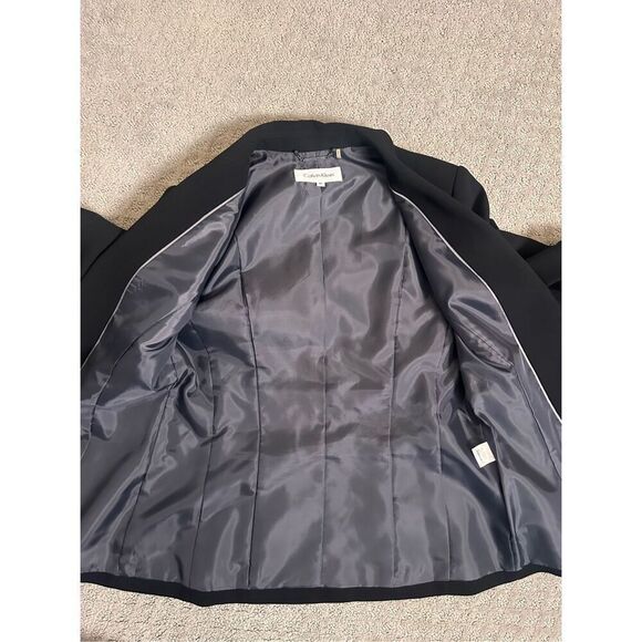 NEW Calvin Klein Suit Black Quilted Waist Blazer Pants Suit Set 4P - Picture 5 of 13